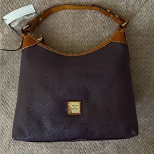 Dooney & Bourke Rich Purple and Tan Shoulder Bag